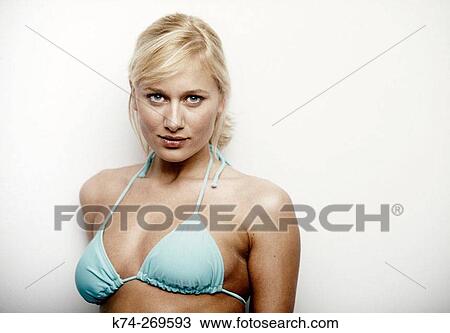 Portrait Of Young Woman In Bikini Top View Large Photo Image Stock Image - Portrait Of Young Woman In Bikini Top. Fotosearch