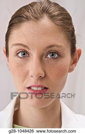 portrait of young woman in white View Large Photo Image Stock Photograph - portrait of young woman in white. Fotosearch