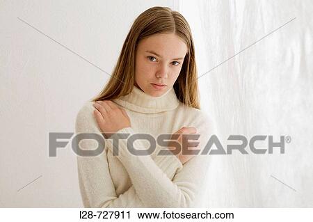 Stock Image - portrait of young woman. Fotosearch