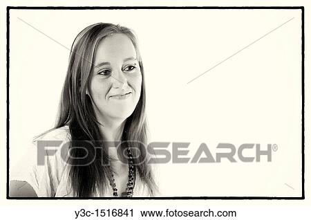 Stock Image - Portrait of young woman. Fotosearch