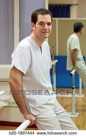Picture - Portrait physiotherapist, Physiotherapy medical center, Donostia, San Sebastian, Gipuzkoa, Basque Country, Spain. Fotosearch