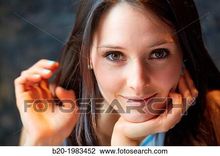 Stock Image - Portrait Young Girl 24 years.. Fotosearch