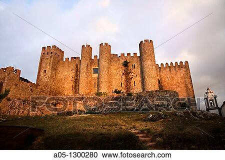 Portugal, Estremadura, Obidos. Castle built by Alfonso Henriques in 1148, now a Pousada hotel. View Large Photo Image Stock Image - Portugal, Estremadura, Obidos. Castle built by Alfonso Henriques in 1148, now a Pousada hotel.. Fotosearch