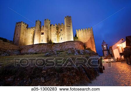 Portugal, Estremadura, Obidos. Castle built by Alfonso Henriques in 1148, now a Pousada hotel. View Large Photo Image Stock Image - Portugal, Estremadura, Obidos. Castle built by Alfonso Henriques in 1148, now a Pousada hotel.. Fotosearch