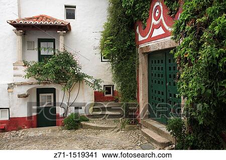 Portugal, Estremadura, Obidos, typical traditional small village View Large Photo Image Stock Image - Portugal, Estremadura, Obidos, typical traditional small village. Fotosearch