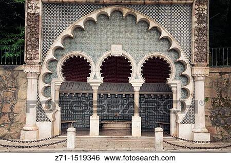 Portugal, Sintra, chafariz, moorish fountain. View Large Photo Image Stock Photograph - Portugal, Sintra, chafariz, moorish fountain.. Fotosearch