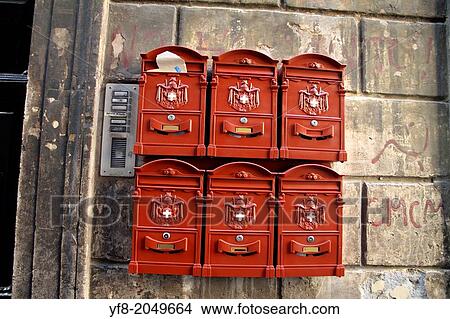 Postbox Building facades in Rome Italy. View Large Photo Image Picture - Postbox Building facades in Rome Italy.. Fotosearch