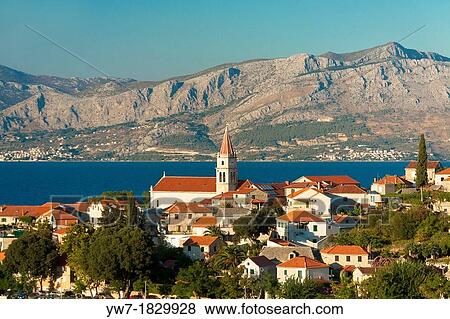 Postira village on Brac island, Croatia View Large Photo Image Stock Photo - Postira village on Brac island, Croatia. Fotosearch