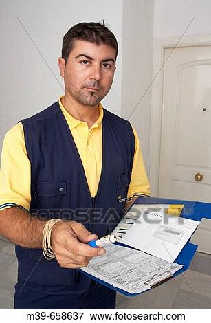 Postman. Spain. View Large Photo Image Stock Photo - Postman. Spain.. Fotosearch