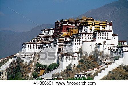 Potala Palace Lhasa Tibet View Large Photo Image Stock Image - Potala Palace Lhasa Tibet. Fotosearch