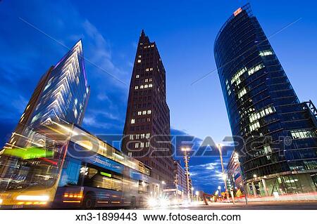 Potsdamer Platz with Daimler Chrysler buiding, Kollhoff Tower, Bahn Tower, Potsdam Square, Berlin, Germany, Europe. View Large Photo Image Stock Image - Potsdamer Platz with Daimler Chrysler buiding, Kollhoff Tower, Bahn Tower, Potsdam Square, Berlin, Germany, Europe.. Fotosearch