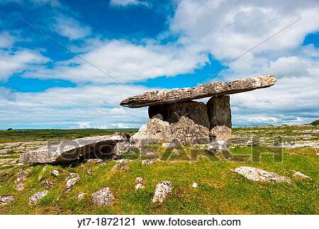 Poulnabrone dolmen in the Burren area of County Clare, Republic of Ireland View Large Photo Image Stock Image - Poulnabrone dolmen in the Burren area of County Clare, Republic of Ireland. Fotosearch
