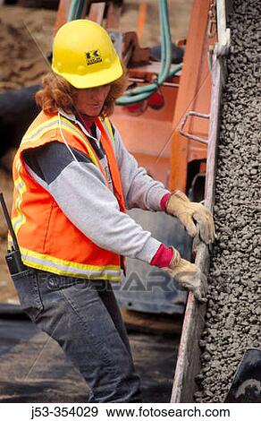 Pouring permeable concrete roadbase. I-880 Cypress Project. Oakland, California. USA. View Large Photo Image Stock Photo - Pouring permeable concrete roadbase. I-880 Cypress Project. Oakland, California. USA.. Fotosearch