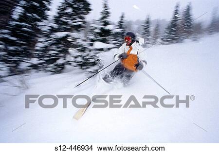 Powder skiing. Mt. Hood Wilderness. Oregon. USA. View Large Photo Image Picture - Powder skiing. Mt. Hood Wilderness. Oregon. USA.. Fotosearch