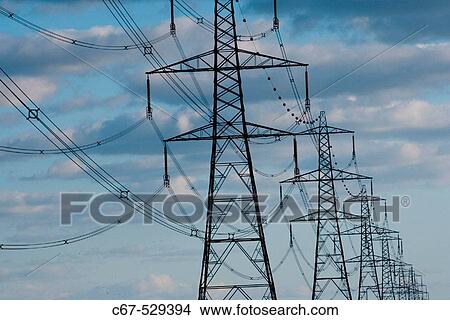 Power Lines Across the Fens Cambs View Large Photo Image Picture - Power Lines Across the Fens Cambs. Fotosearch