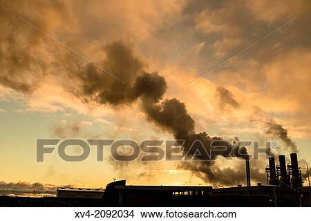 Picture - Power plant smoke in Reyjanesta geothermal area, Southern Iceland.. Fotosearch