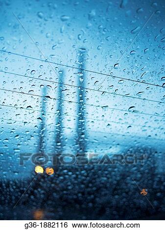Stock Photograph - Power station in the rain in Morro Bay, California. Fotosearch