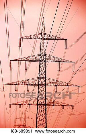 Stock Image - Power supply line.. Fotosearch