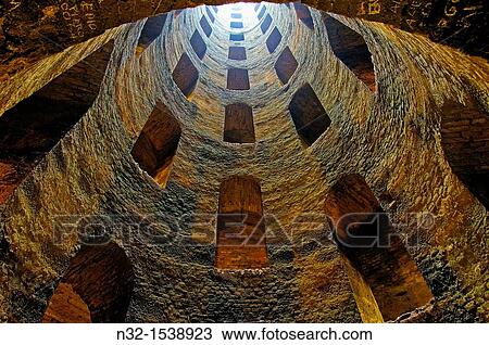 Stock Image - Pozzo di San Patrizio, St Patrick's well, Orvieto, Terni Province, Umbria, Italy, Europe. Fotosearch