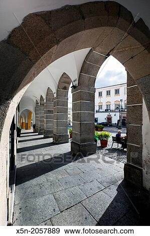 Stock Photo - Praca do Giraldo, Evora, Alentejo, Portugal, Europe.. Fotosearch