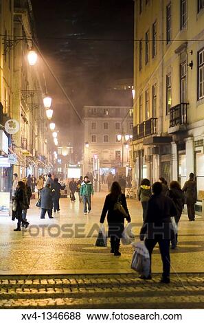 Stock Photo - Praca Dom Pedro IV or Rossio Square, Rossio Lisbon, Portugal. Fotosearch