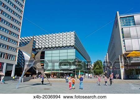 Picture - Prager strasse street Seevorstadt district central Dresden city Saxony state eastern Germany central Europe.. Fotosearch