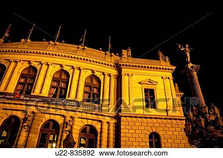 Prague Czech Republic, the Rudolfinum, nighttime View Large Photo Image Stock Image - Prague Czech Republic, the Rudolfinum, nighttime. Fotosearch