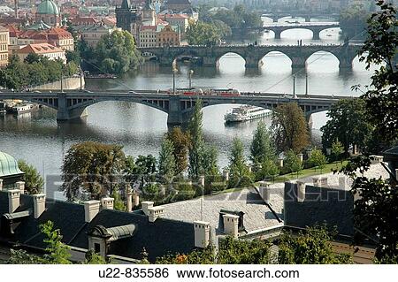 Prague Czech Republic, view of the city with the Vltava River View Large Photo Image Stock Photograph - Prague Czech Republic, view of the city with the Vltava River. Fotosearch