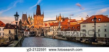 Prague old town center and Charles Bridge, Czech Republic. View Large Photo Image Stock Image - Prague old town center and Charles Bridge, Czech Republic.. Fotosearch