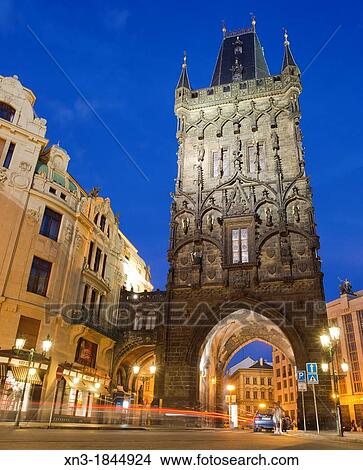 Prasna brana the Powder Tower, Namesti Republiky, Republic Square, Prague, Czech Republic, Europe. View Large Photo Image Picture - Prasna brana the Powder Tower, Namesti Republiky, Republic Square, Prague, Czech Republic, Europe.. Fotosearch