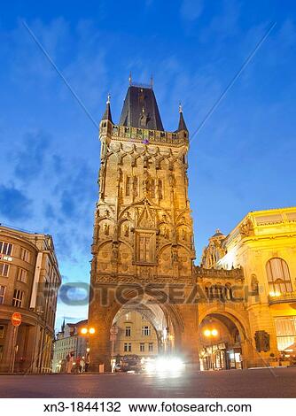 Prasna brana the Powder Tower, Namesti Republiky, Republic Square, Prague, Czech Republic, Europe. View Large Photo Image Stock Image - Prasna brana the Powder Tower, Namesti Republiky, Republic Square, Prague, Czech Republic, Europe.. Fotosearch