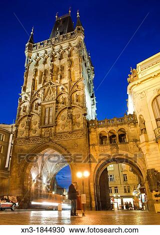 Prasna brana the Powder Tower, Namesti Republiky, Republic Square, Prague, Czech Republic, Europe. View Large Photo Image Stock Image - Prasna brana the Powder Tower, Namesti Republiky, Republic Square, Prague, Czech Republic, Europe.. Fotosearch