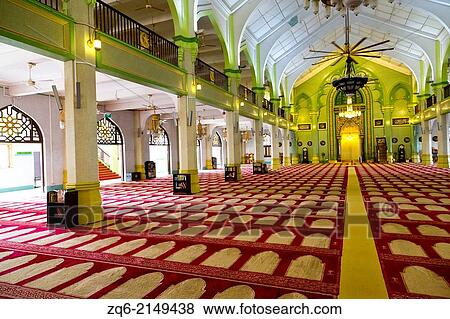 Prayer Hall of the Masjid Sultan Mosque in Singapore. View Large Photo Image Stock Photo - Prayer Hall of the Masjid Sultan Mosque in Singapore.. Fotosearch