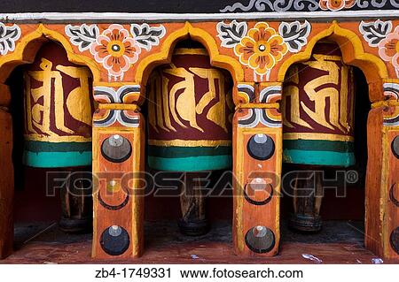 Prayer wheels, Ta Dzong, Paro, Bhutan, Asia. View Large Photo Image Stock Image - Prayer wheels, Ta Dzong, Paro, Bhutan, Asia.. Fotosearch