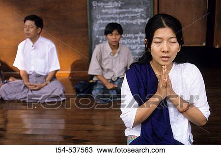 Praying Burmese Woman View Large Photo Image Stock Image - Praying Burmese Woman. Fotosearch
