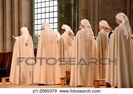 praying nuns in the cathedral of Vezelay in France View Large Photo Image Stock Photo - praying nuns in the cathedral of Vezelay in France. Fotosearch