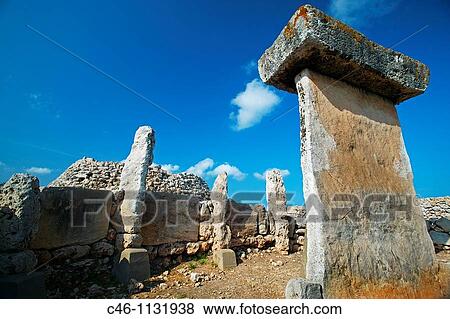 Prehistoric settlement of Trepuco?. Minorca. Balearic Islands. Spain. View Large Photo Image Stock Photo - Prehistoric settlement of Trepuco?. Minorca. Balearic Islands. Spain.. Fotosearch