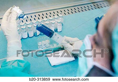 Preparing antibiotic at chemist of hospital View Large Photo Image Stock Photo - Preparing antibiotic at chemist of hospital. Fotosearch