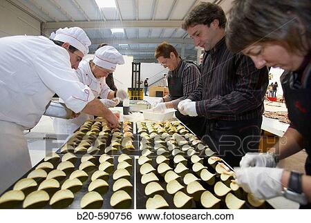 Stock Photograph - Preparing canapes, Divinus Catering, San Sebastian, Donostia, Gipuzkoa, Basque Country. Fotosearch