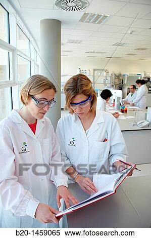 Stock Photography - Preparing solution samples for column chromatography, synthesis lab, research laboratory, IkerChem research lab, design and synthesis of new chemical entities with therapeutic applications in oncology. Fotosearch
