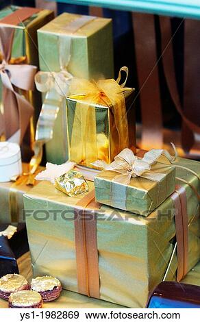 Presents in Display Window, Paris. View Large Photo Image Stock Photo - Presents in Display Window, Paris.. Fotosearch