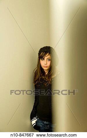 Stock Photo - Preteen girl posing.. Fotosearch