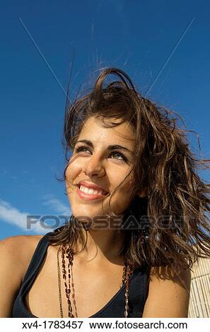 Pretty Brunette seated at Ebro riverside at ExpoZaragoza outdoors area, Saragossa, Aragon, Spain View Large Photo Image Stock Photo - Pretty Brunette seated at Ebro riverside at ExpoZaragoza outdoors area, Saragossa, Aragon, Spain. Fotosearch