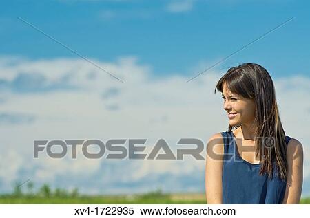 Stock Photography - Pretty girl enjoy in the ruralscape, Aragon, Spain. Fotosearch