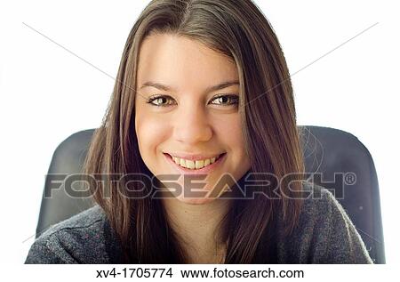 Pretty girl smile and look at camera View Large Photo Image Picture - Pretty girl smile and look at camera. Fotosearch