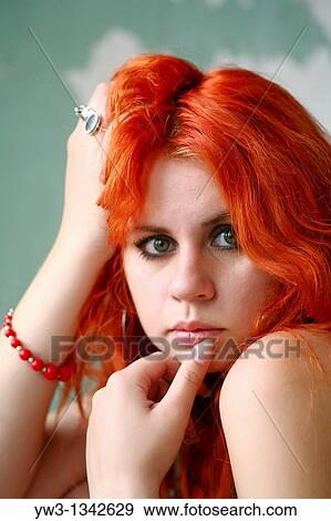 Stock Photo - pretty redhead girl. Fotosearch