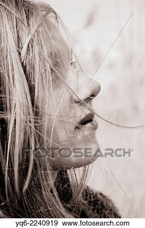 Pretty teenage girl in the wind, portrait. View Large Photo Image Stock Photo - Pretty teenage girl in the wind, portrait.. Fotosearch