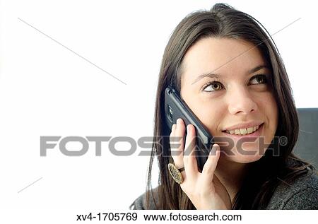 Pretty tennager with mobile phone View Large Photo Image Stock Photo - Pretty tennager with mobile phone. Fotosearch
