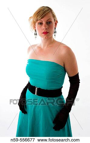 Pretty young woman in evening dress View Large Photo Image Stock Photo - Pretty young woman in evening dress. Fotosearch