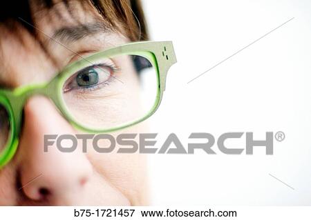 primer plano de cara de mujer joven con gafas y mirando a la camara, close-up of face of young woman with glasses and looking at the camera, View Large Photo Image Stock Photo - primer plano de cara de mujer joven con gafas y mirando a la camara, close-up of face of young woman with glasses and looking at the camera,. Fotosearch
